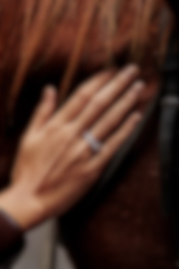 White Rhodium Finish Emerald-Cut Cubic Zirconia Crystal Ring In Sterling Silver by MISS JO at Pernia's Pop Up Shop