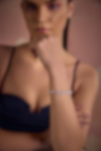 White Rhodium Finish Pink & White Cubic Zirconia Crystal Tennis Bracelet In Sterling Silver by MISS JO at Pernia's Pop Up Shop