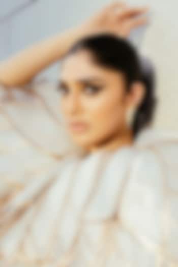 White Rhodium Finish Yellow Cubic Zirconia Crystal Dangler Earrings In Sterling Silver by MISS JO at Pernia's Pop Up Shop