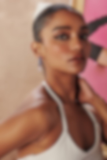 White Rhodium Finish Blue & White Cubic Zirconia Crystal Dangler Earrings In Sterling Silver by MISS JO at Pernia's Pop Up Shop