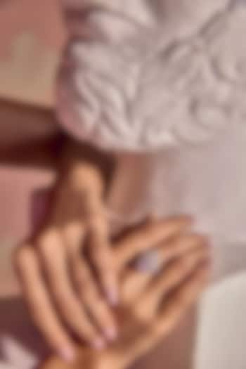 White Rhodium Finish Pink & White Cubic Zirconia Crystal Ring In Sterling Silver by MISS JO at Pernia's Pop Up Shop