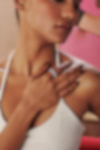 White Rhodium Finish Emerald Green Cubic Zirconia Crystal Ring In Sterling Silver by MISS JO at Pernia's Pop Up Shop