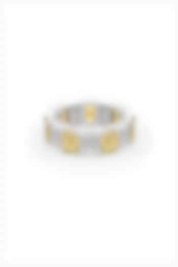 White Rhodium Finish Yellow Cubic Zirconia Stone Ring In Sterling Silver by MISS JO at Pernia's Pop Up Shop