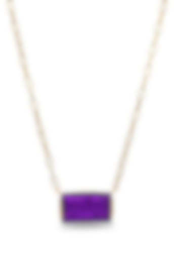 Gold Finish Purple Natural Stone Oasis Pendant Necklace In Sterling Silver by MISS JO at Pernia's Pop Up Shop