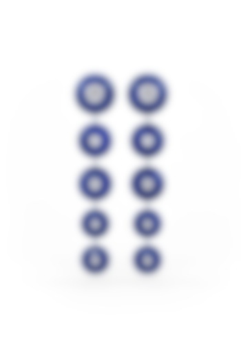 White Rhodium Finish Sapphire Synthetic Spinel Dangler Earrings In Sterling Silver by MISS JO at Pernia's Pop Up Shop