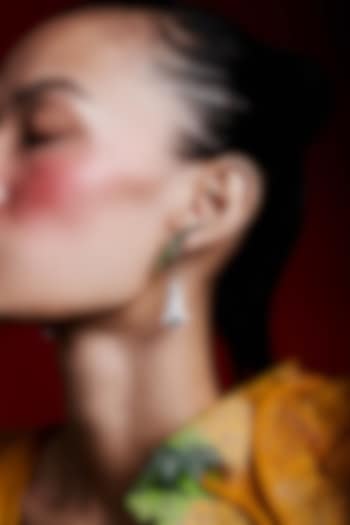 Gold Finish Canary Stone & Cubic Zirconia Stud Earrings In Sterling Silver by MISS JO at Pernia's Pop Up Shop