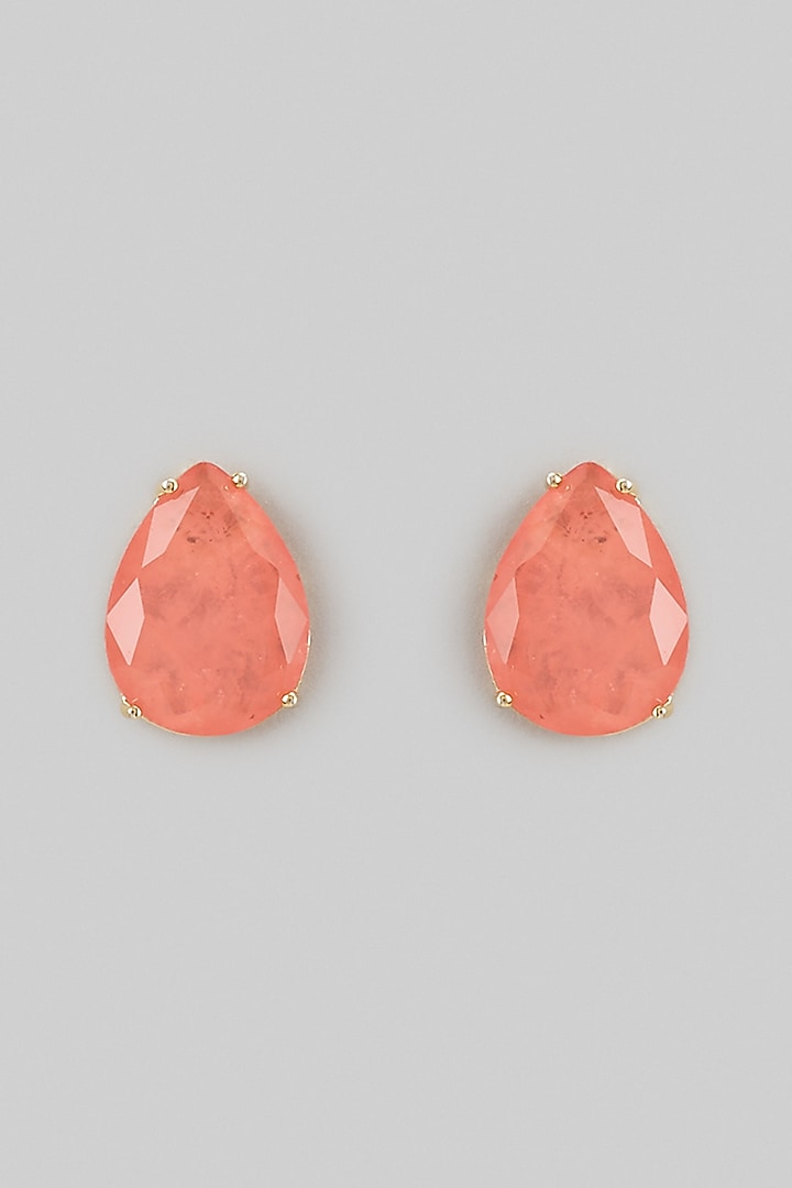 Orange Stud Earrings In Sterling Silver by MISS JO at Pernia's Pop Up Shop