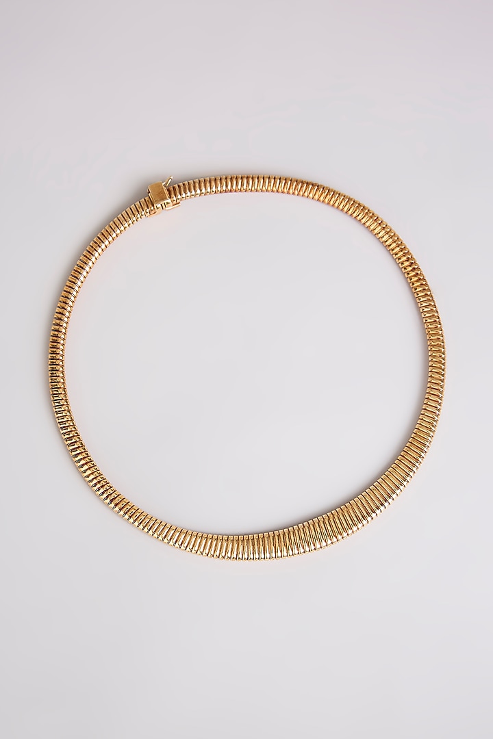 Gold Finish Necklace In Sterling Silver by MISS JO at Pernia's Pop Up Shop