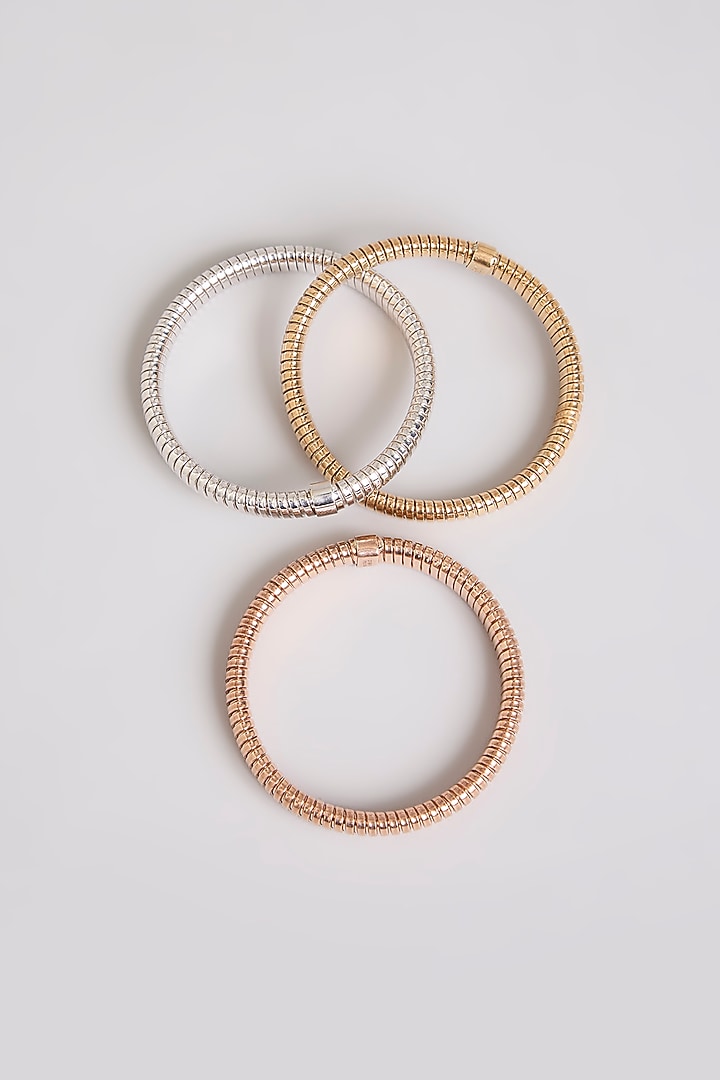 Two-Tone Finish Bracelet In Sterling Silver by MISS JO at Pernia's Pop Up Shop