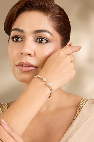 Gold Finish Bracelet In Sterling Silver by MISS JO