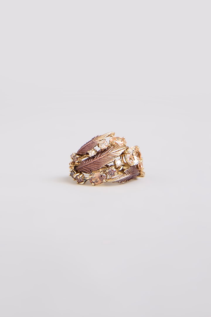 Gold Finish Ring In Sterling Silver by MISS JO at Pernia's Pop Up Shop
