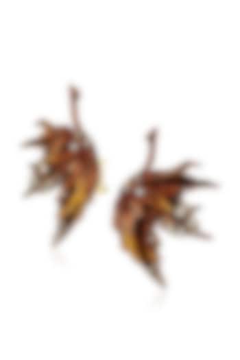 Gold Finish Stud Earrings In Sterling Silver by MISS JO at Pernia's Pop Up Shop