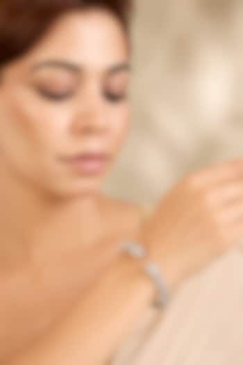 White Finish Bangle In Sterling Silver by MISS JO at Pernia's Pop Up Shop