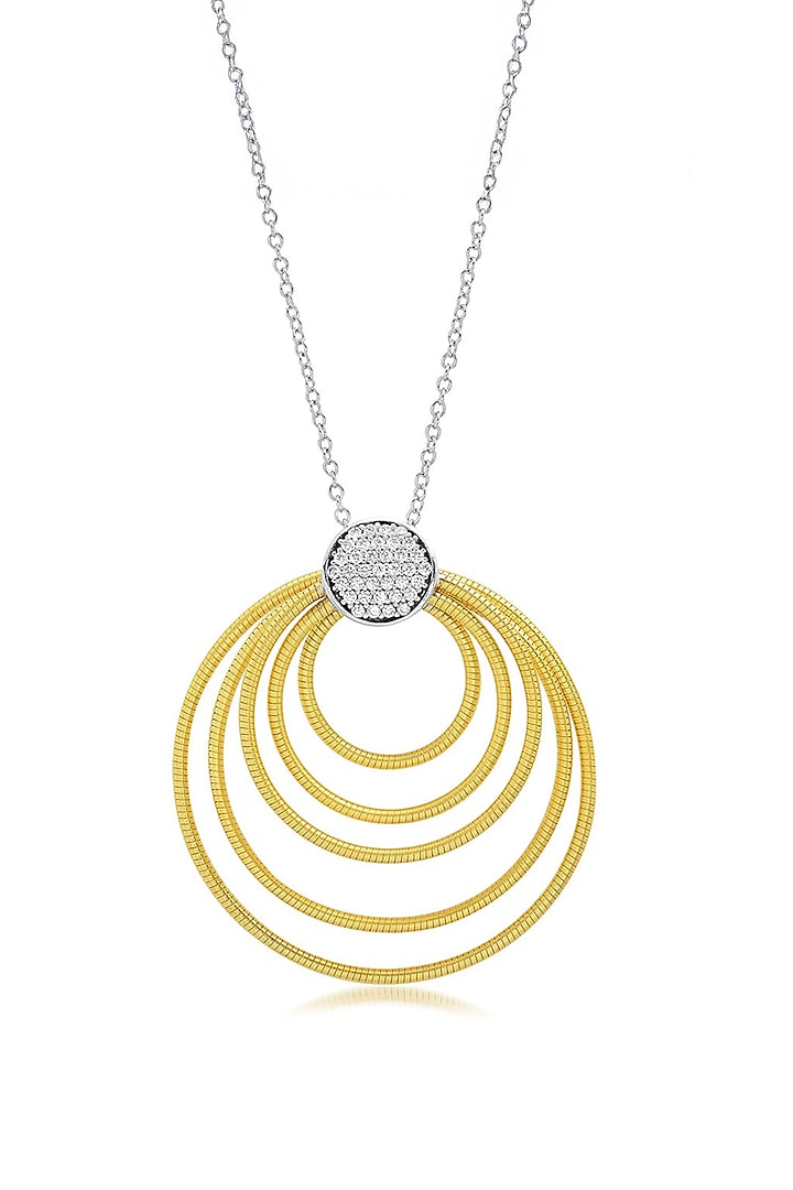Gold Finish Pendant Necklace In Sterling Silver by MISS JO at Pernia's Pop Up Shop