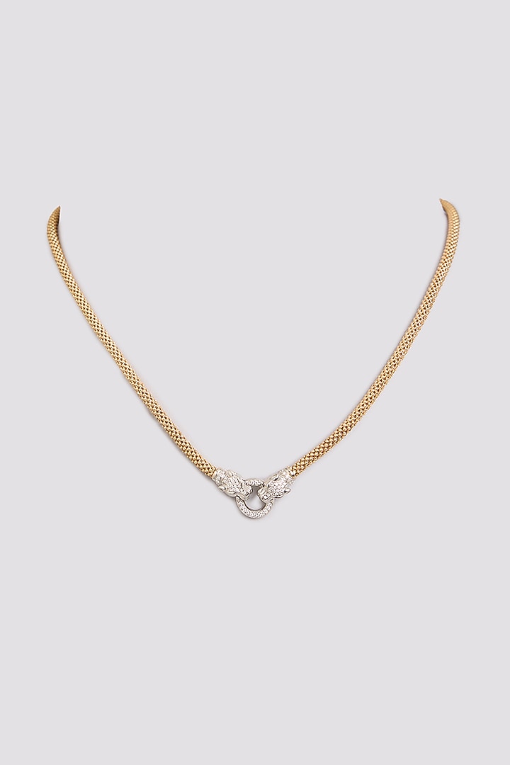 Gold Finish Necklace In Sterling Silver by MISS JO at Pernia's Pop Up Shop
