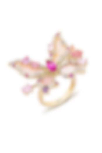 White Rhodium Finish Pink Spinel Stone Ring In Sterling Silver by MISS JO at Pernia's Pop Up Shop