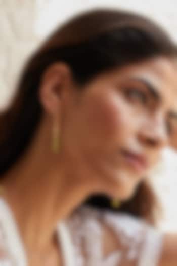 Gold Finish Rhodolite Hydro & Amethyst Stone Dangler Earrings In Sterling Silver by MISS JO at Pernia's Pop Up Shop