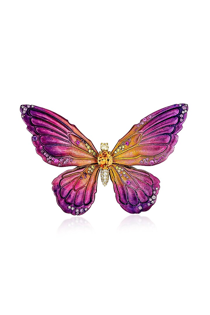 Gold Finish Butterfly Brooch In Sterling Silver by MISS JO at Pernia's Pop Up Shop