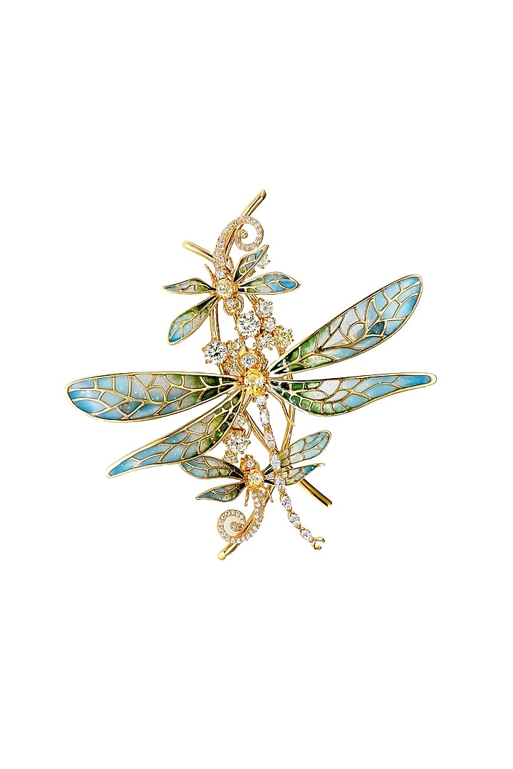 Gold Finish Brooch In Sterling Silver by MISS JO at Pernia's Pop Up Shop