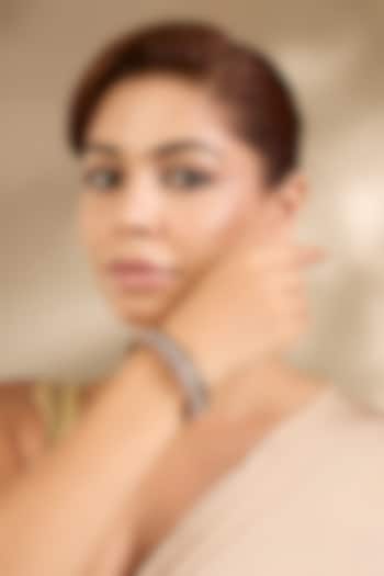 Gold Finish Bangle In Sterling Silver by MISS JO at Pernia's Pop Up Shop