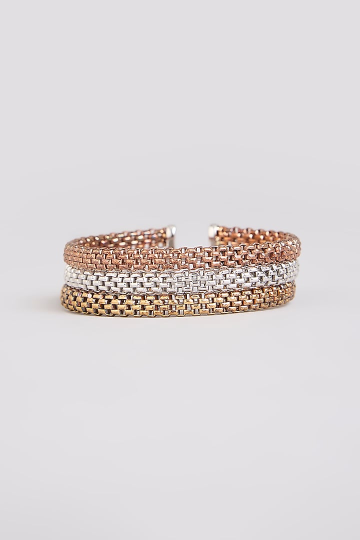 Gold Finish Bangle In Sterling Silver by MISS JO at Pernia's Pop Up Shop