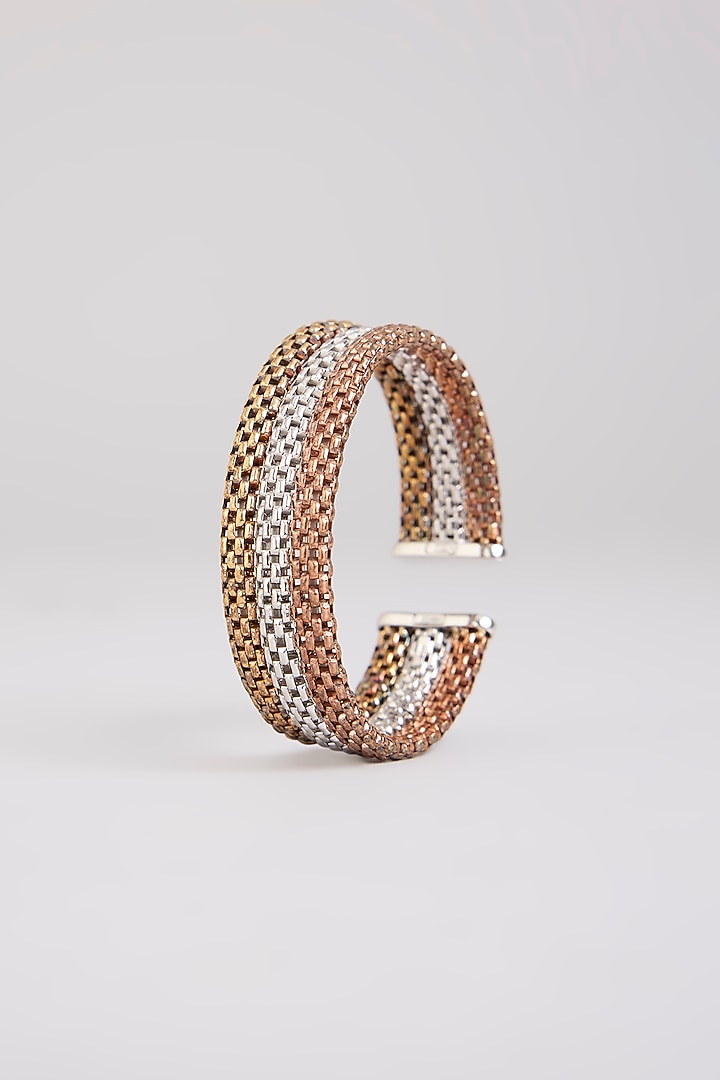 Gold Finish Bangle In Sterling Silver by MISS JO at Pernia's Pop Up Shop