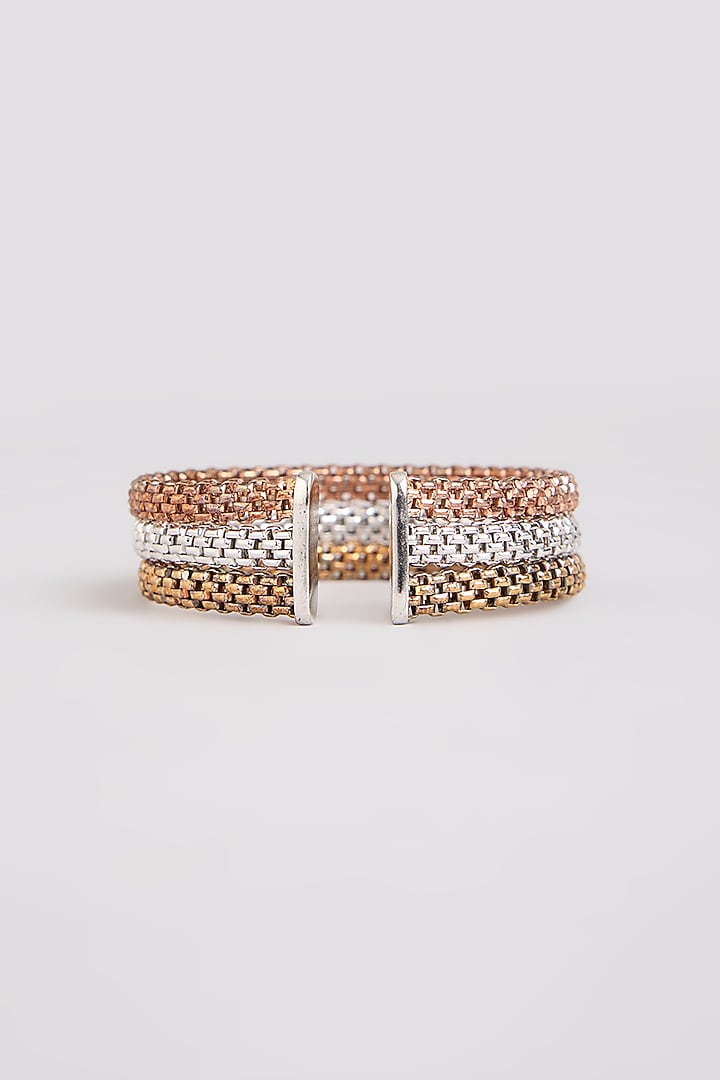 Gold Finish Bangle In Sterling Silver by MISS JO at Pernia's Pop Up Shop
