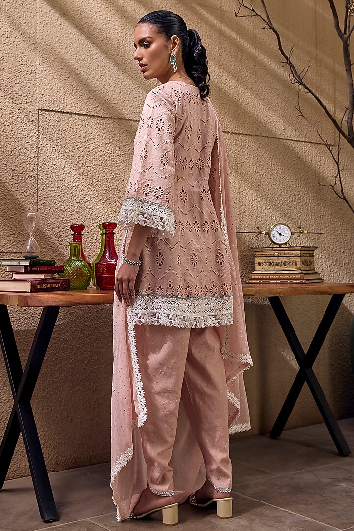 English Rose Cotton Bead Embroidered Tunic Set by Mustard Moon by Neyha and Vrinda at Pernia's Pop Up Shop