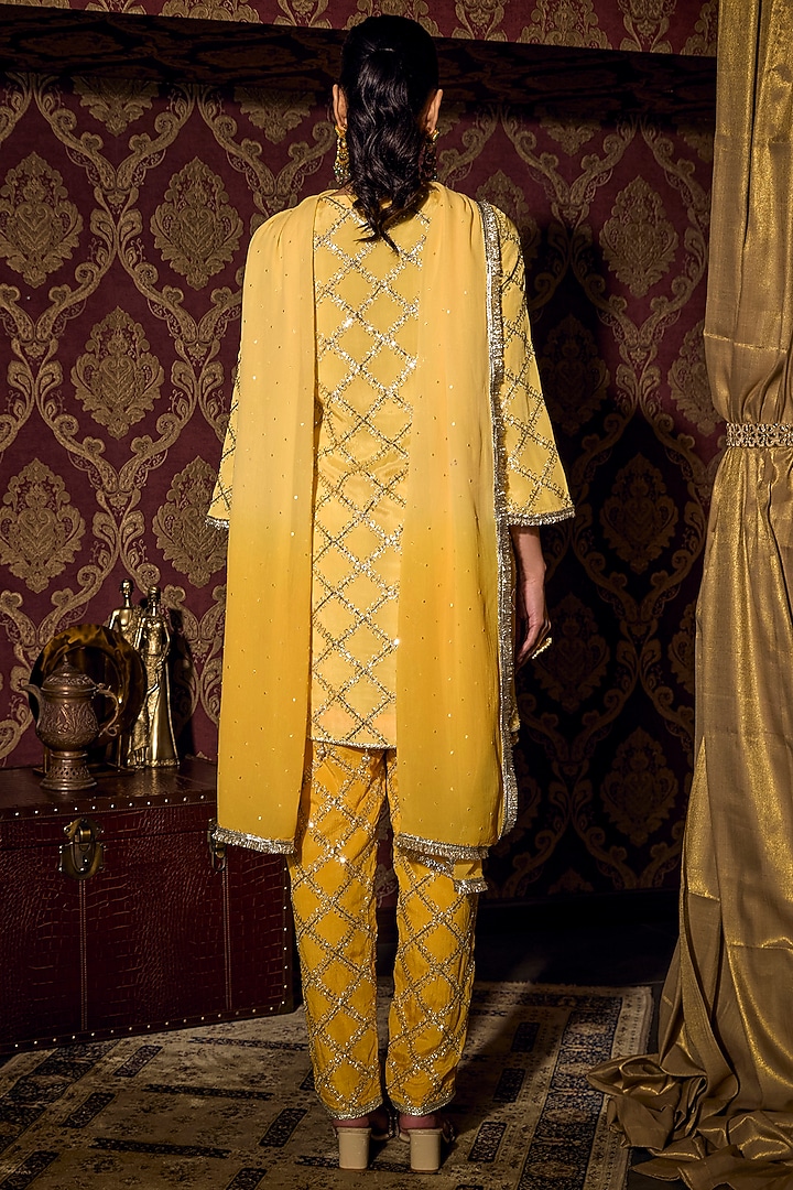 Limoncello Georgette Embroidered Co-Ord Set by Mustard Moon by Neyha and Vrinda at Pernia's Pop Up Shop