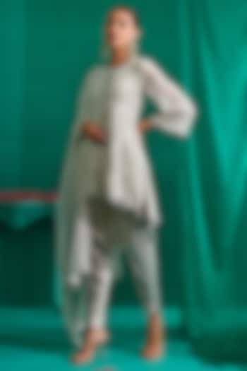 Ice Blue Georgette Kurta Set by Mustard Moon by Neyha and Vrinda at Pernia's Pop Up Shop