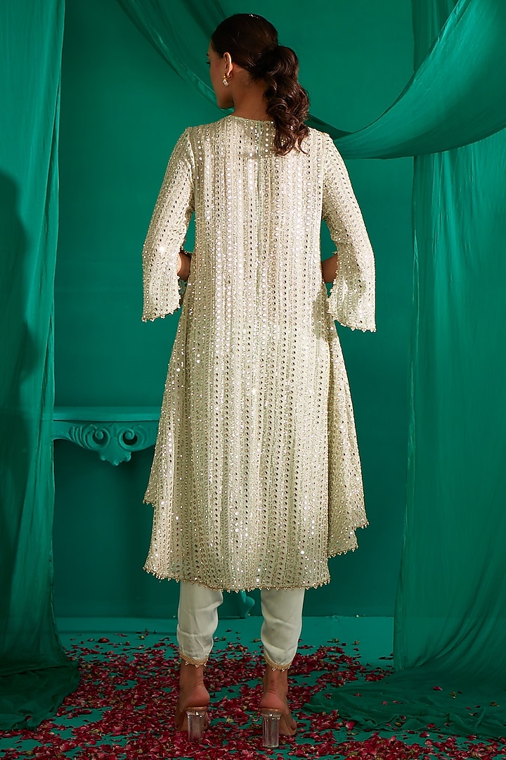 Mint Embroidered Cape Set by Mustard Moon by Neyha and Vrinda at Pernia's Pop Up Shop