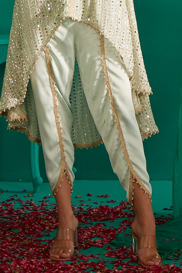 Mint Embroidered Cape Set by Mustard Moon by Neyha and Vrinda at Pernia's Pop Up Shop