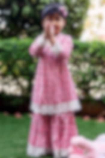 Pink Cotton Hand-Blocked Printed Sharara Set by MISSPRINT at Pernia's Pop Up Shop