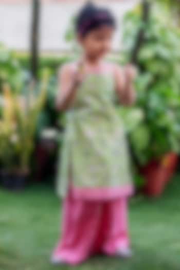 Pink Cotton Sharara Set For Girls by MISSPRINT at Pernia's Pop Up Shop