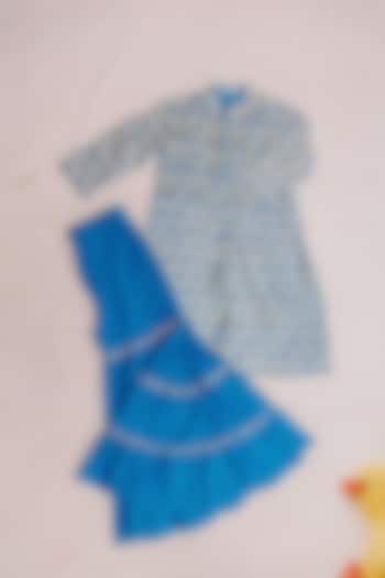 Blue Chanderi Gota Work Sharara Set by MISSPRINT at Pernia's Pop Up Shop