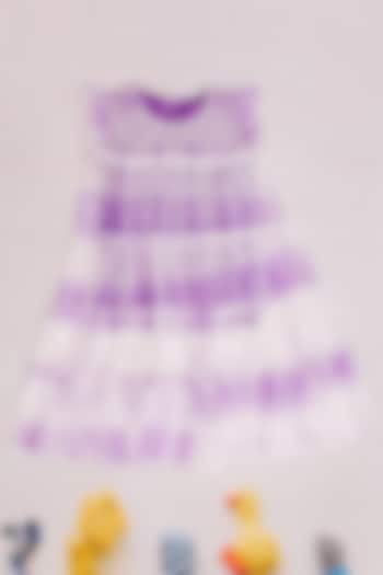 Blue Organza Tie-Dyed Tiered Dress For Girls by MISSPRINT at Pernia's Pop Up Shop