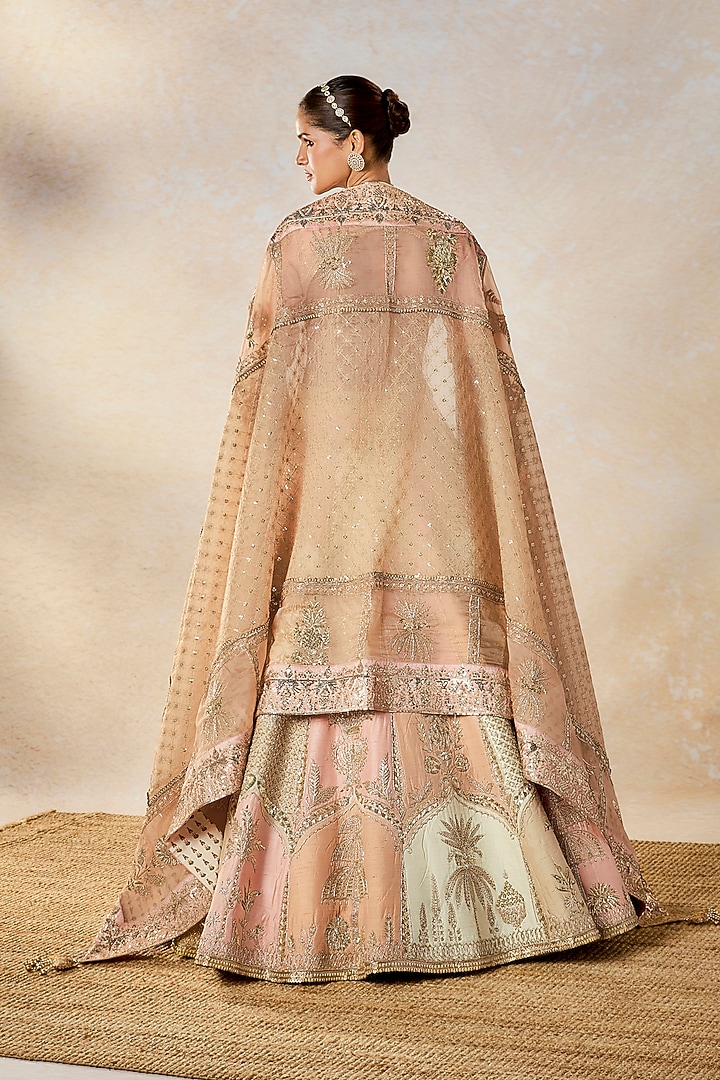 Multi-Colored Raw Silk Patchwork Bridal Lehenga Set by Masaba at Pernia's Pop Up Shop