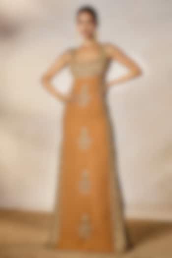 Tan Moss Crepe Wedding Gown by Masaba at Pernia's Pop Up Shop
