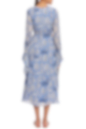 Blue Pine Forest Printed Cut Out Midi Dress by Masaba