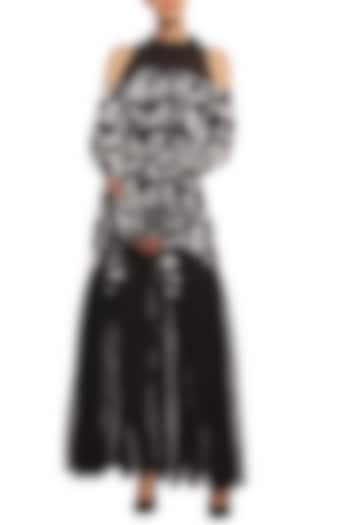 Black Animal Trance Printed Gown by Masaba