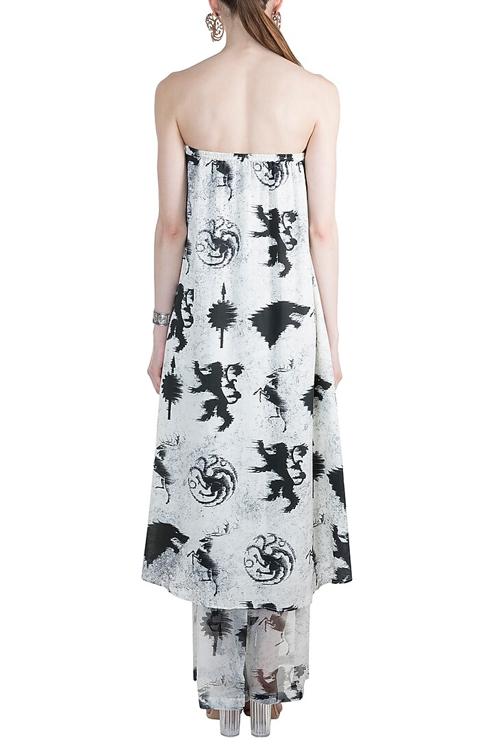 Ivory Sigil Storm Off Shoulder Summer Dress With Sheer Pants by Masaba at Pernia's Pop Up Shop