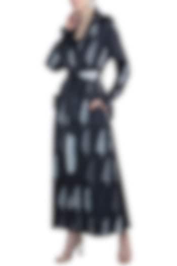 Black Distressed Tree Trench Coat by Masaba at Pernia's Pop Up Shop