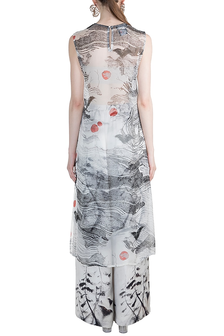 Ivory Westeros Wrath Sheer Tunic With Baggy Trousers by Masaba at Pernia's Pop Up Shop