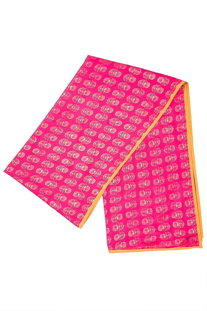 Pink Leaf Printed Scarf by Masaba