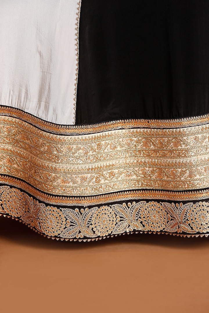 Black & Ivory Embroidered Wedding Anarkali Set by Masaba at Pernia's Pop Up Shop