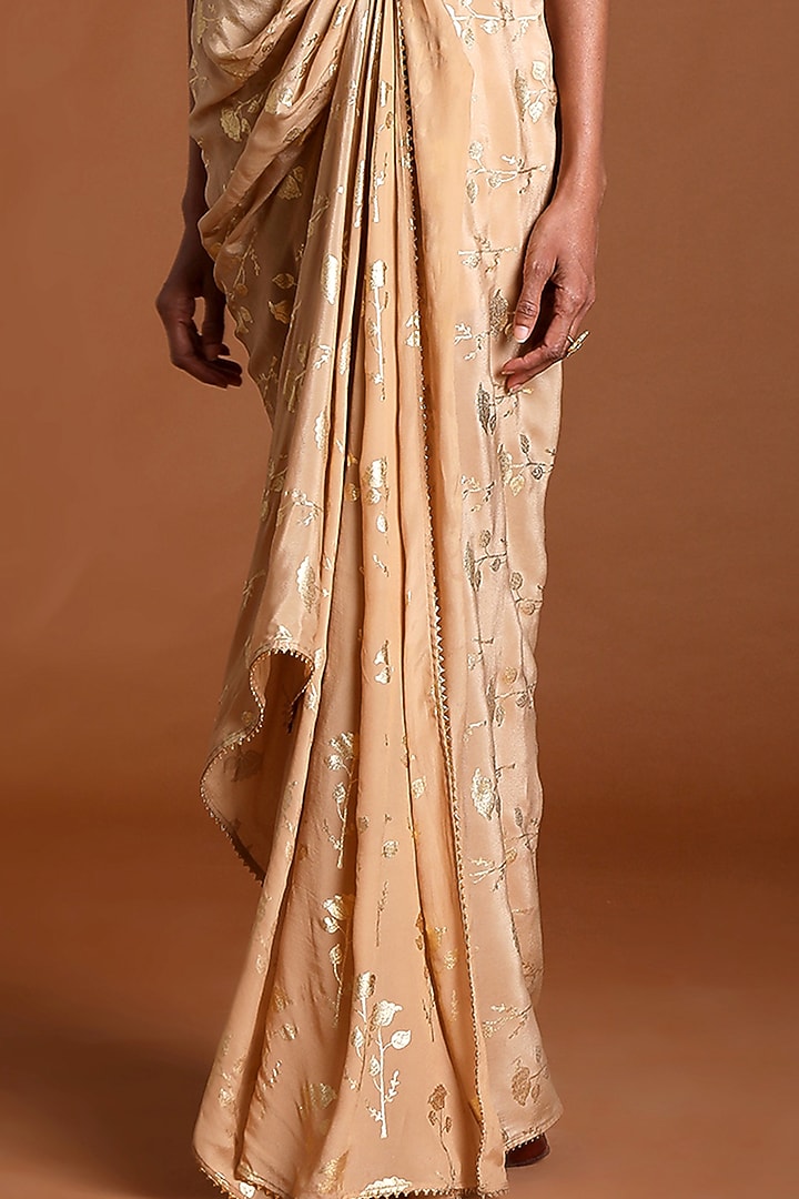 Beige Crepe Skirt Set by Masaba at Pernia's Pop Up Shop