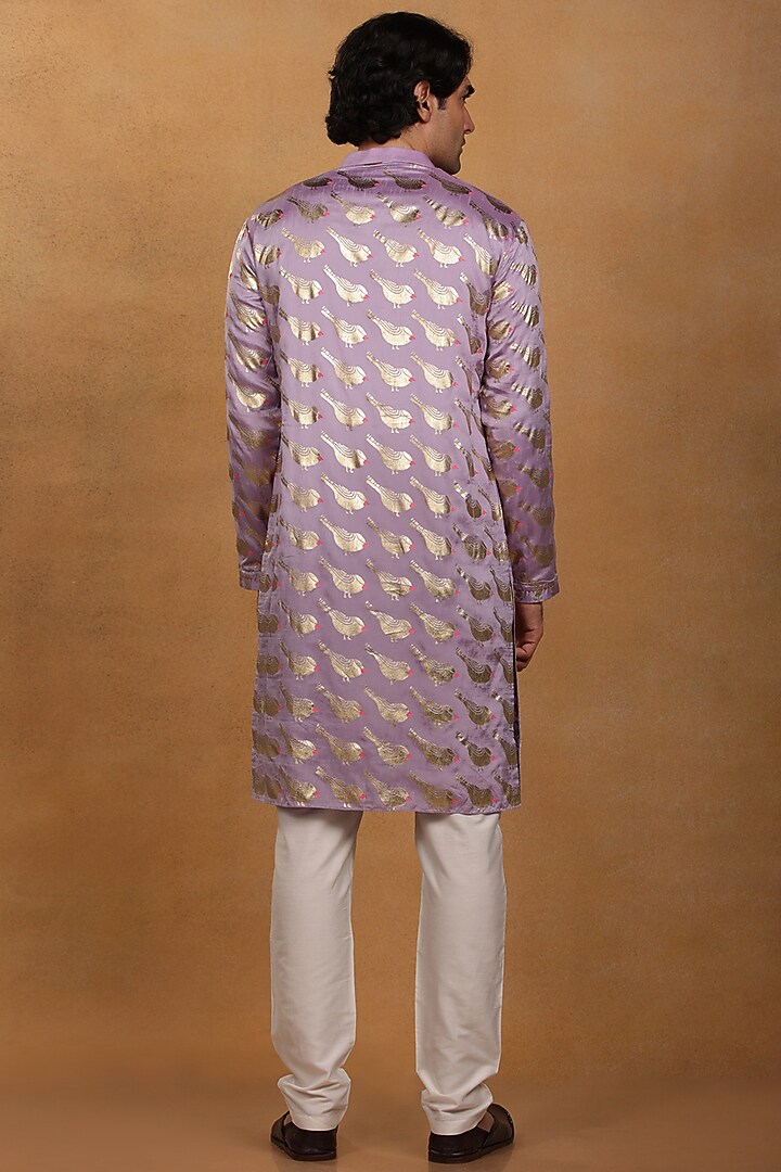 Lilac Raw Silk Kurta by Masaba Men at Pernia's Pop Up Shop