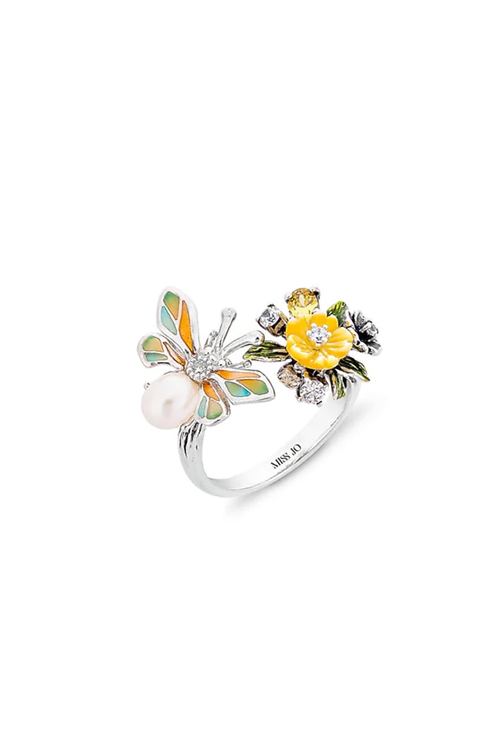 Gold Finish Ring In Sterling Silver by MISS JO at Pernia's Pop Up Shop
