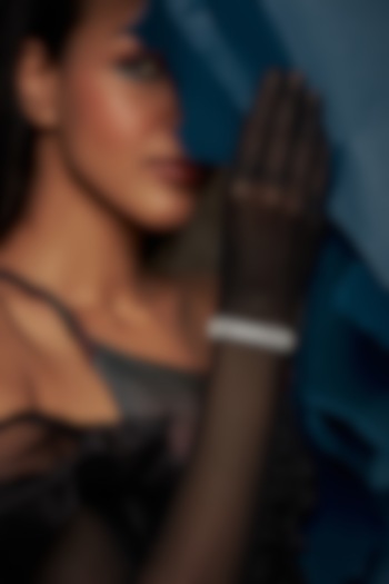 White Finish Zirconia Tennis Bracelet by Mon Tresor at Pernia's Pop Up Shop