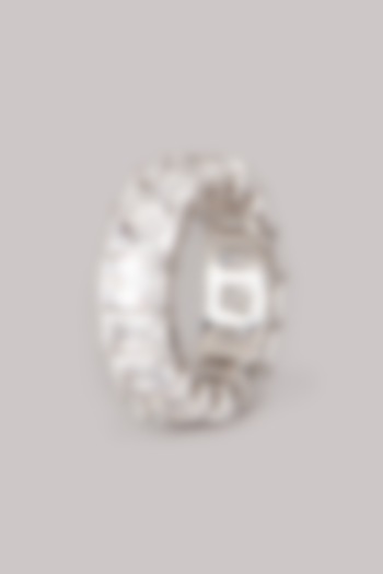 White Finish Ring In Sterling Silver by Mon Tresor